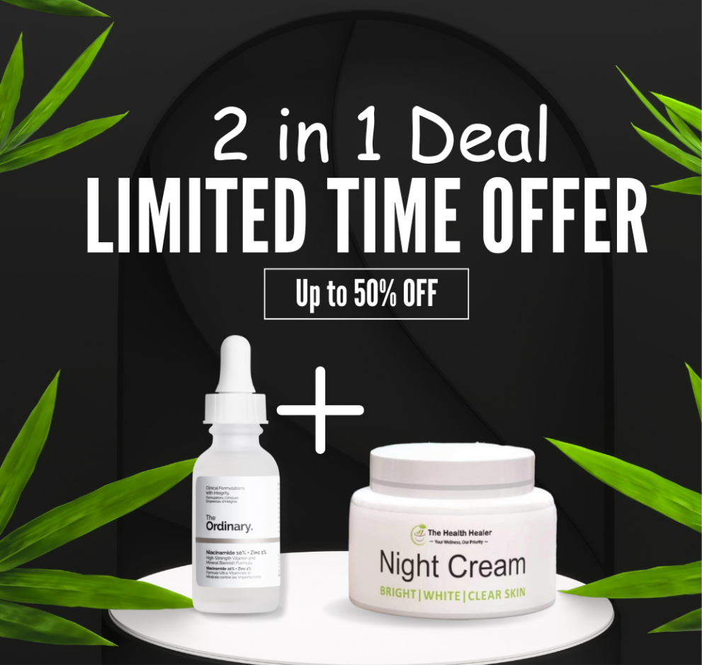 The Ordinary Niacinamide serum + The health healer night cream