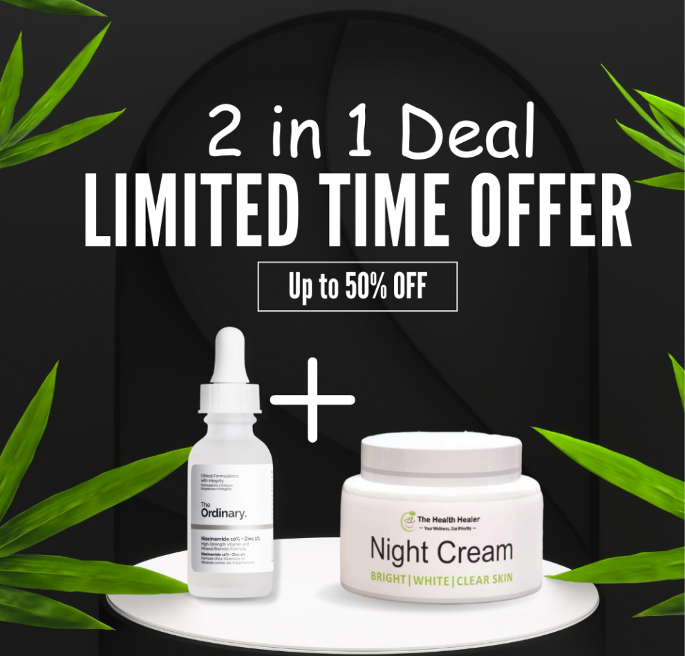 The Ordinary Niacinamide serum + The health healer night cream